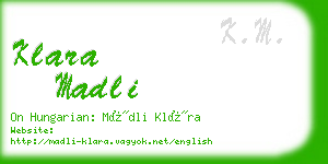 klara madli business card